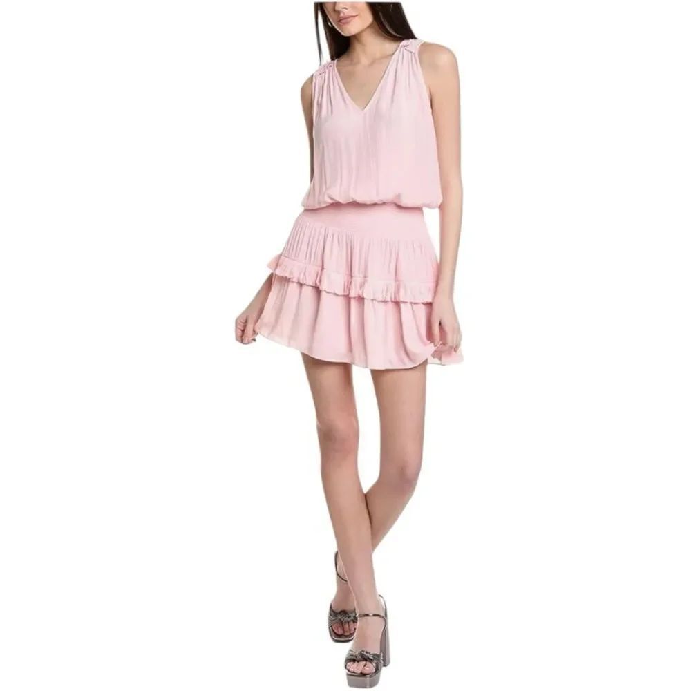 Ramy Brook Kiara Mini Smocked Dress In Candy Size L NWT